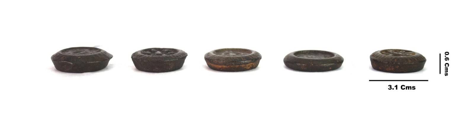 Indian Iron Solid Miniature Weights – Lot of 5 small size weight scale G15-367
