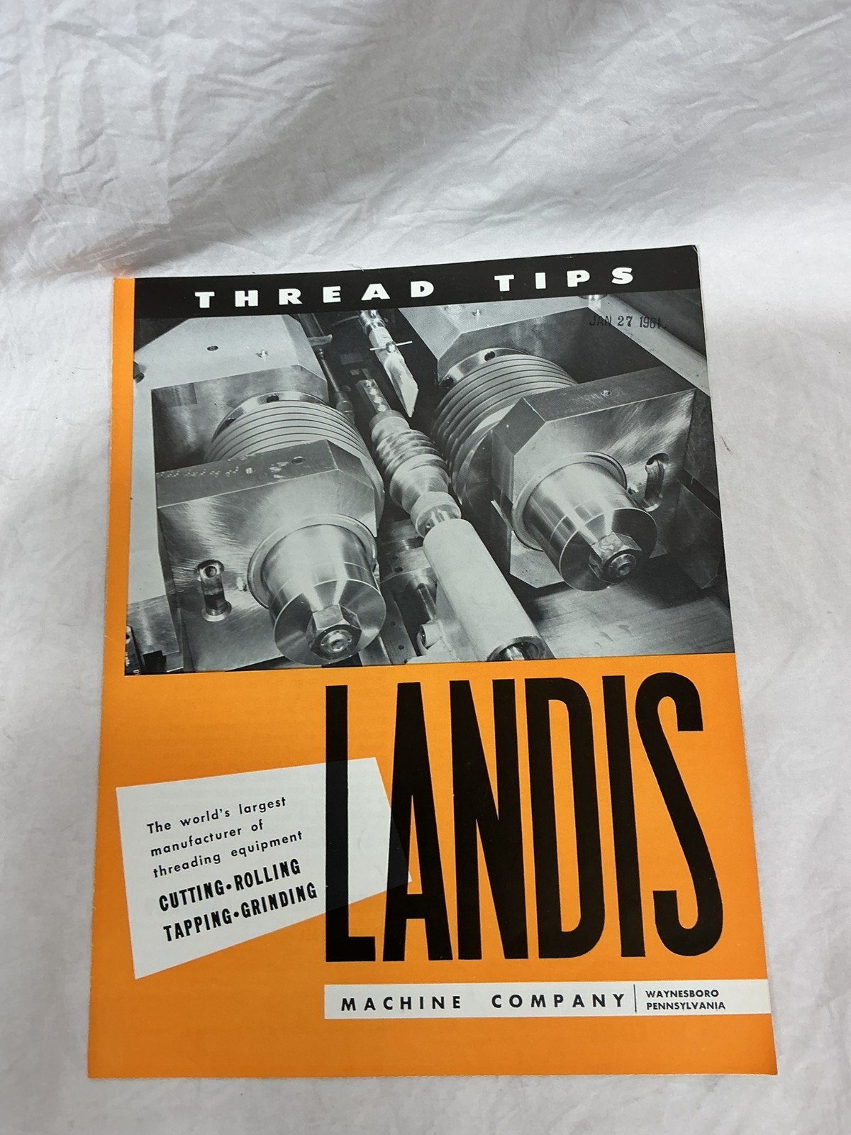 January 1961 Landis Machine Company Thread Tips Bulletin Brochure Pamphlet