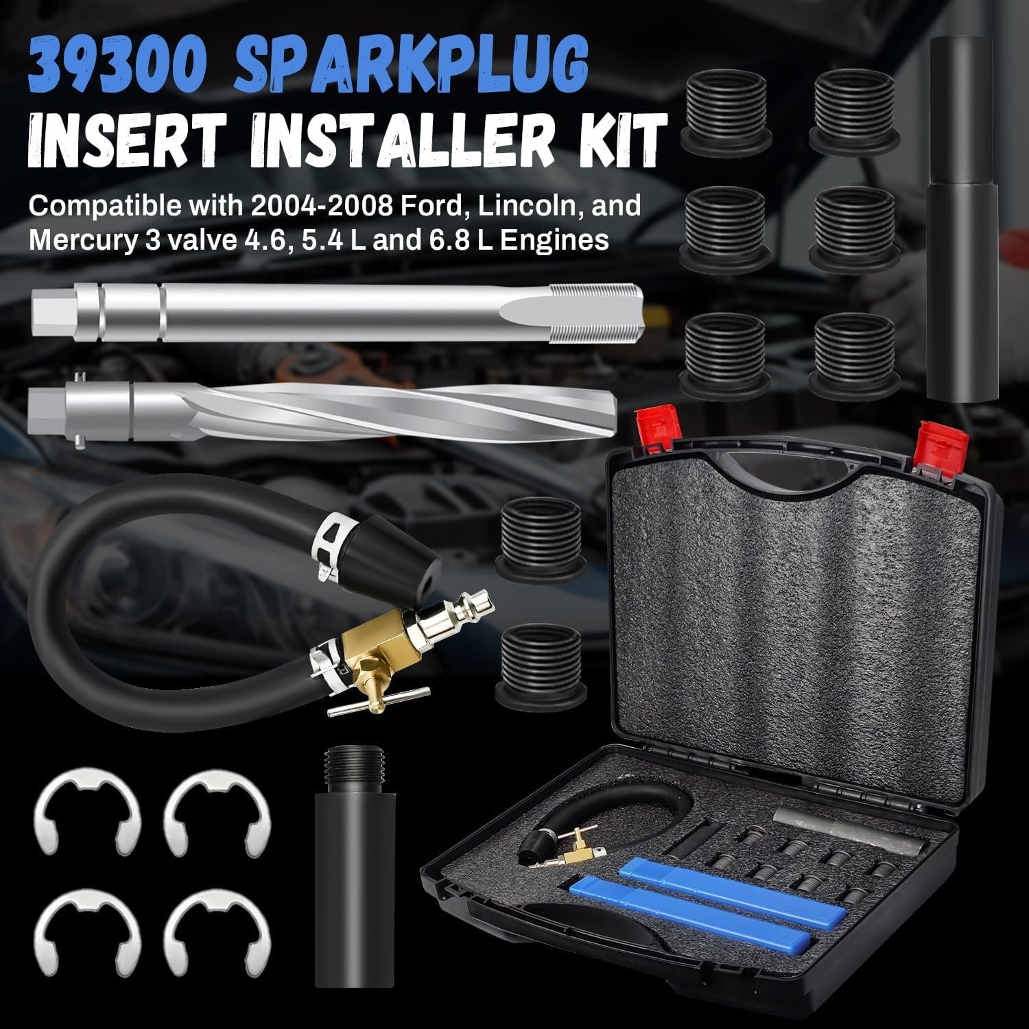 39300 3-Valve M16x1.5 Sparkplug Insert Repair Kit to Repair Spark Plug Thread…