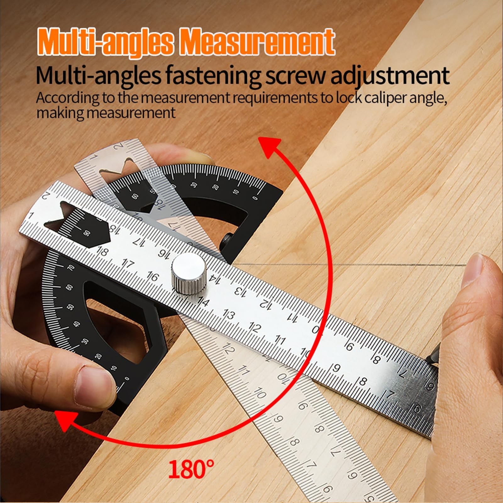 Protractor Angle Finder Stainless Steel Angle Ruler with 0-180 Degrees Adjust…