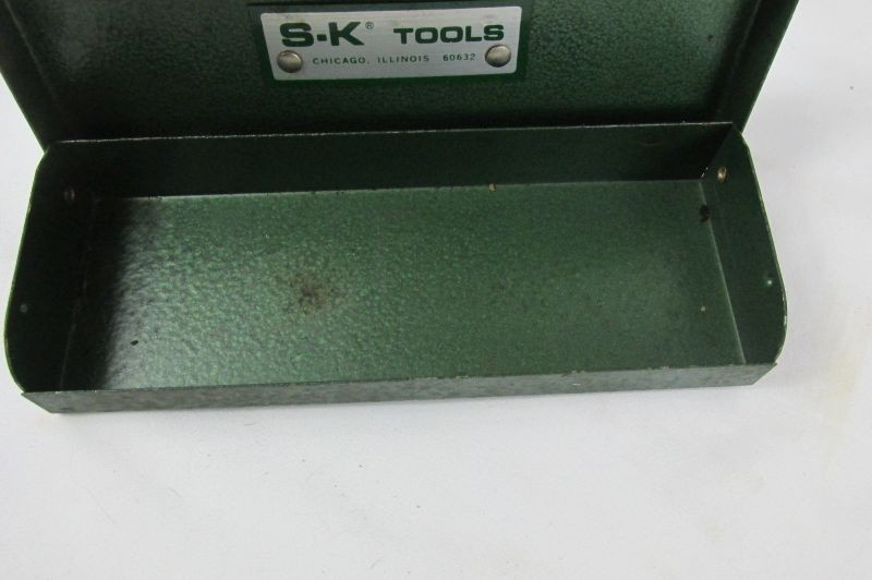 Vintage S-K Tools Metal Tool Green Socket Box 6.5″L x 2.25″ W x 1″ H.