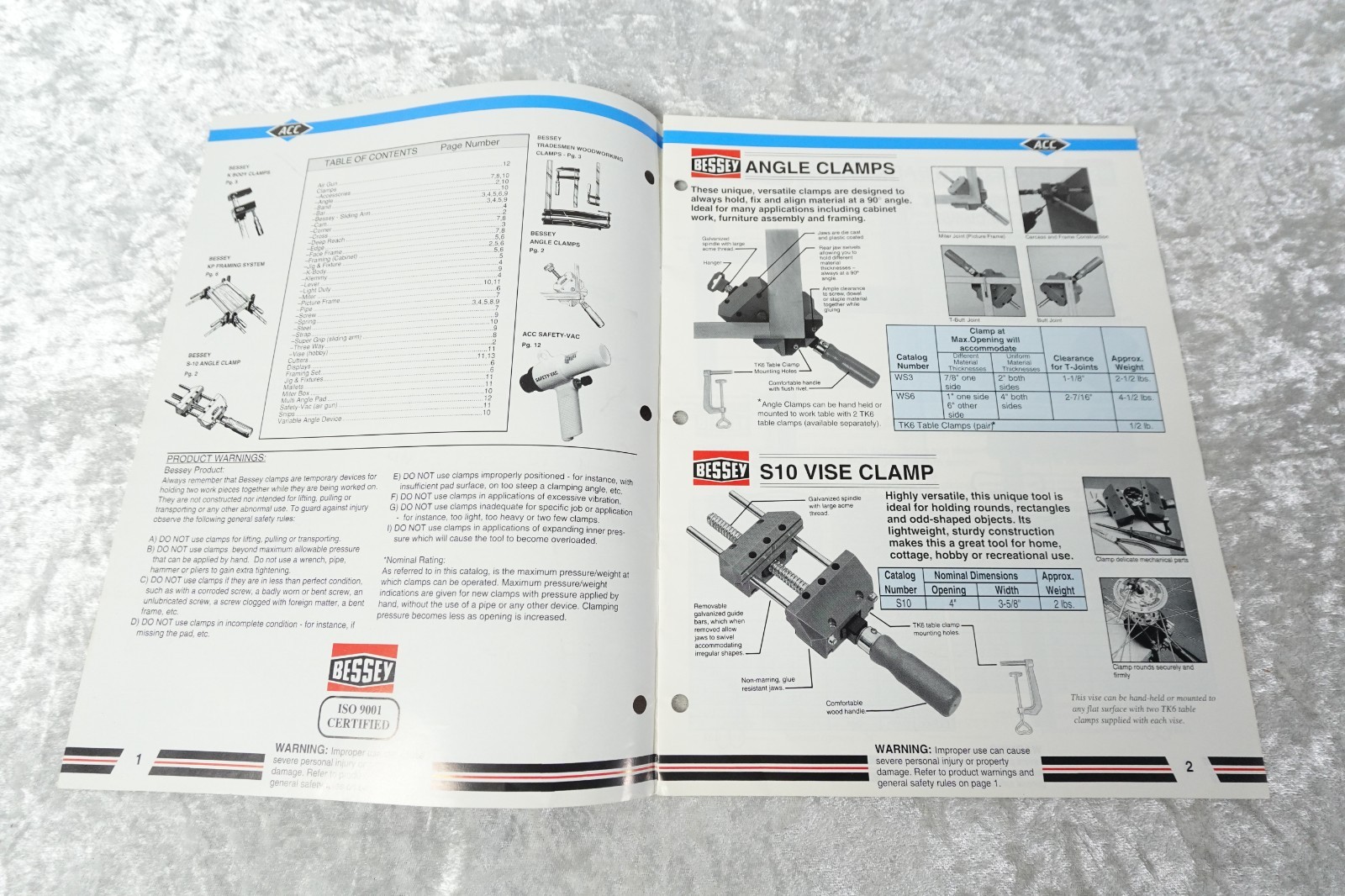 Bessey American Clamping Clamps & 2 DE-STA-C0 Catalogs 1989 1994 Woodworking