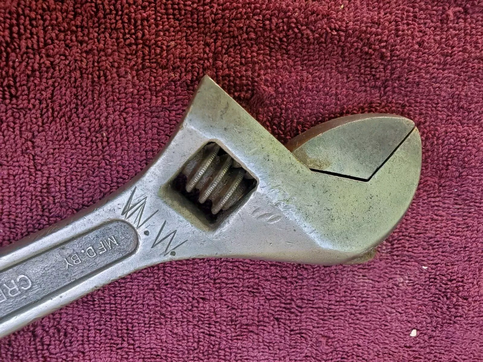 Vintage Crescent Adjustable Wrench 12″, Early Wide Jaw