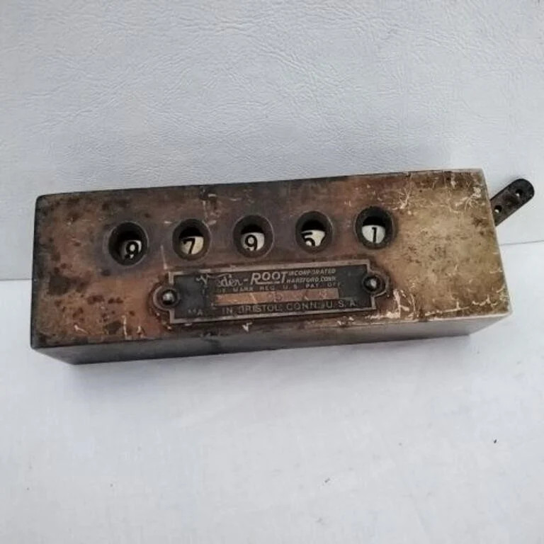 Antique Brass Veeder Root 5 Digit Mechanical Counter Adding Tool Model 25 Works