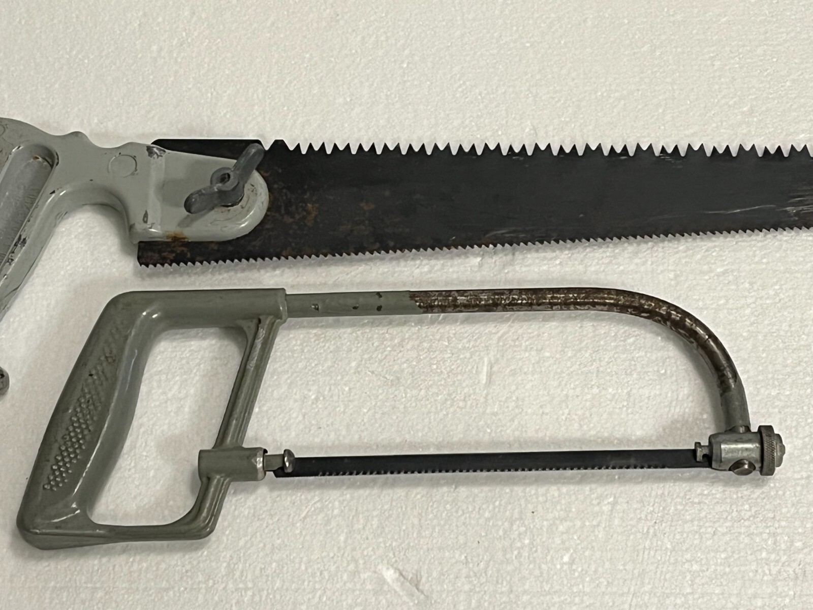 2 Vtg Wood & Metal Hack Saws with Casted Metal Handles Made in Soviet Union USSR