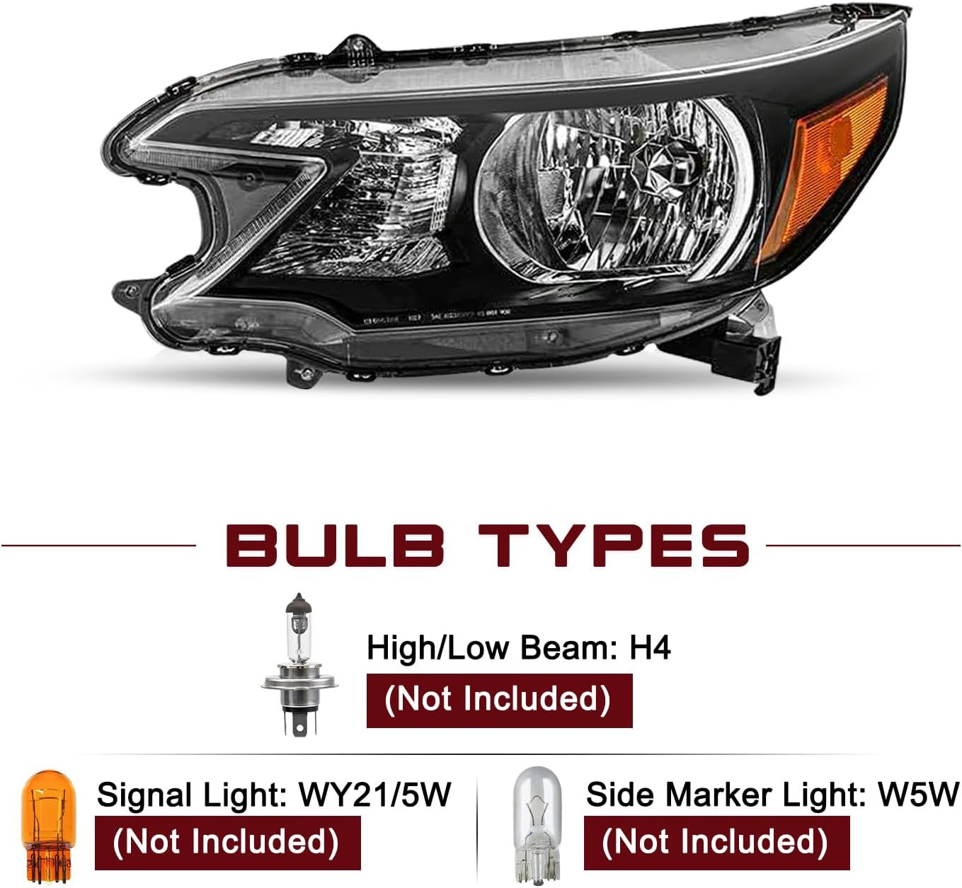 Headlight Assembly Replacement for 2012 2013 2014 Honda CR-V OE Style Headlamp H