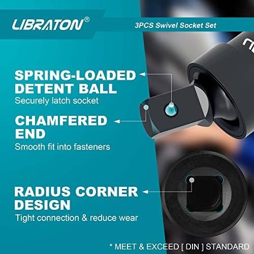 Libraton Swivel Socket Set, Impact Swivel Socket Set, Wobble Socket, Impact G…