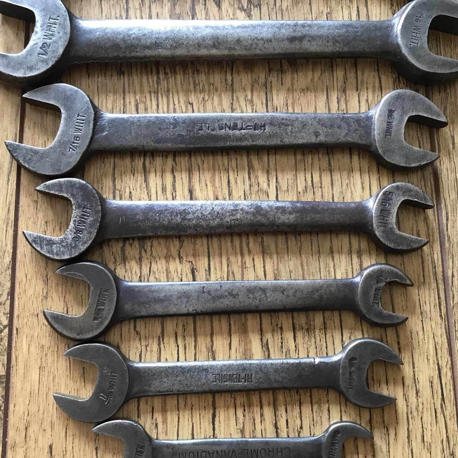 8 Vintage USA Armstrong 9/16” to 1/8” Whitworth Open Ended Spanners. B