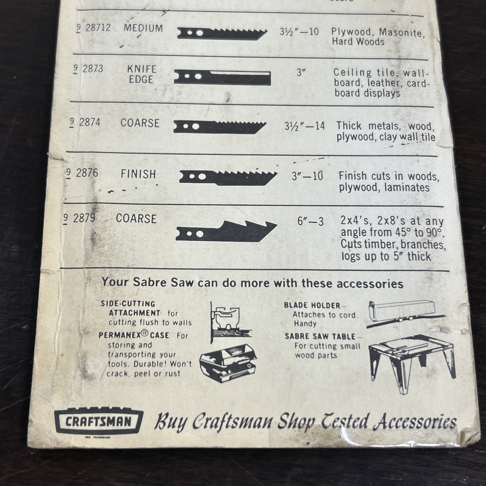 10-Pack of Sears Craftsman Sabre Saw Wood Blades 10 Teeth Per Inch New Old Stock