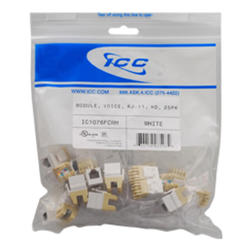 Module voice rj-11 hd 25pk wh