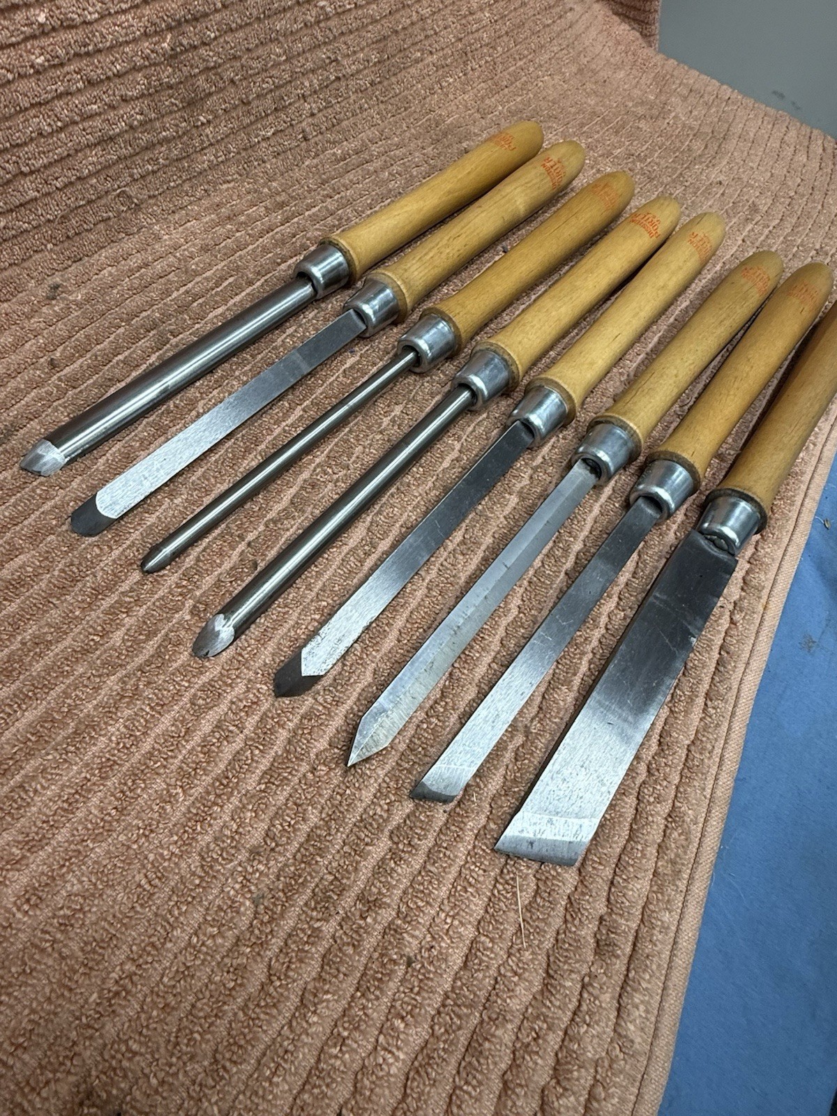 Set Of 8 Vintage DISSTON Porter Wood Turning Chisel Set Woodworking Tools W/ Box