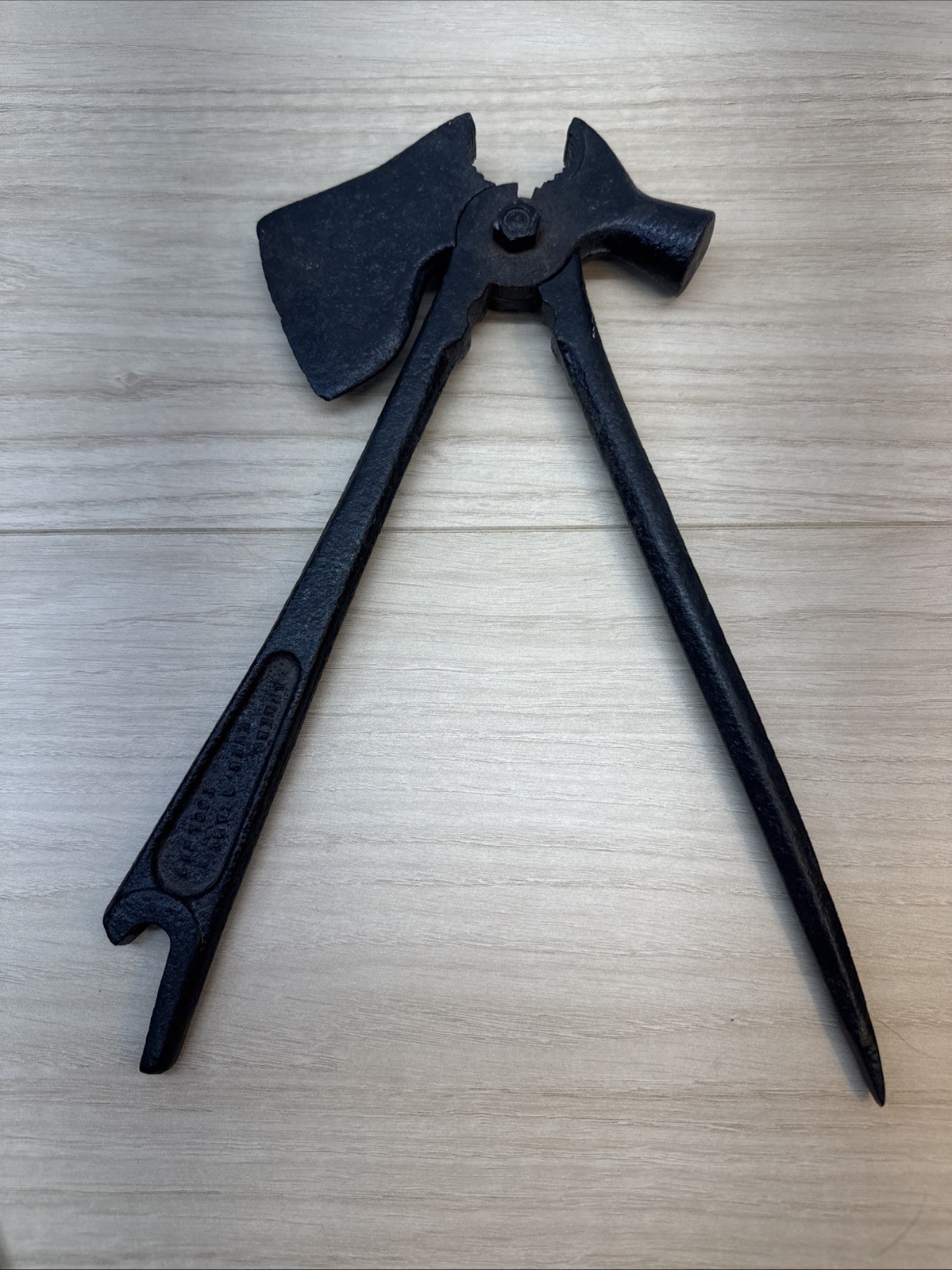 Antique Farmers Ever Ready Multi Tool Axe Hammer Pliers Fence Tool Cast Iron