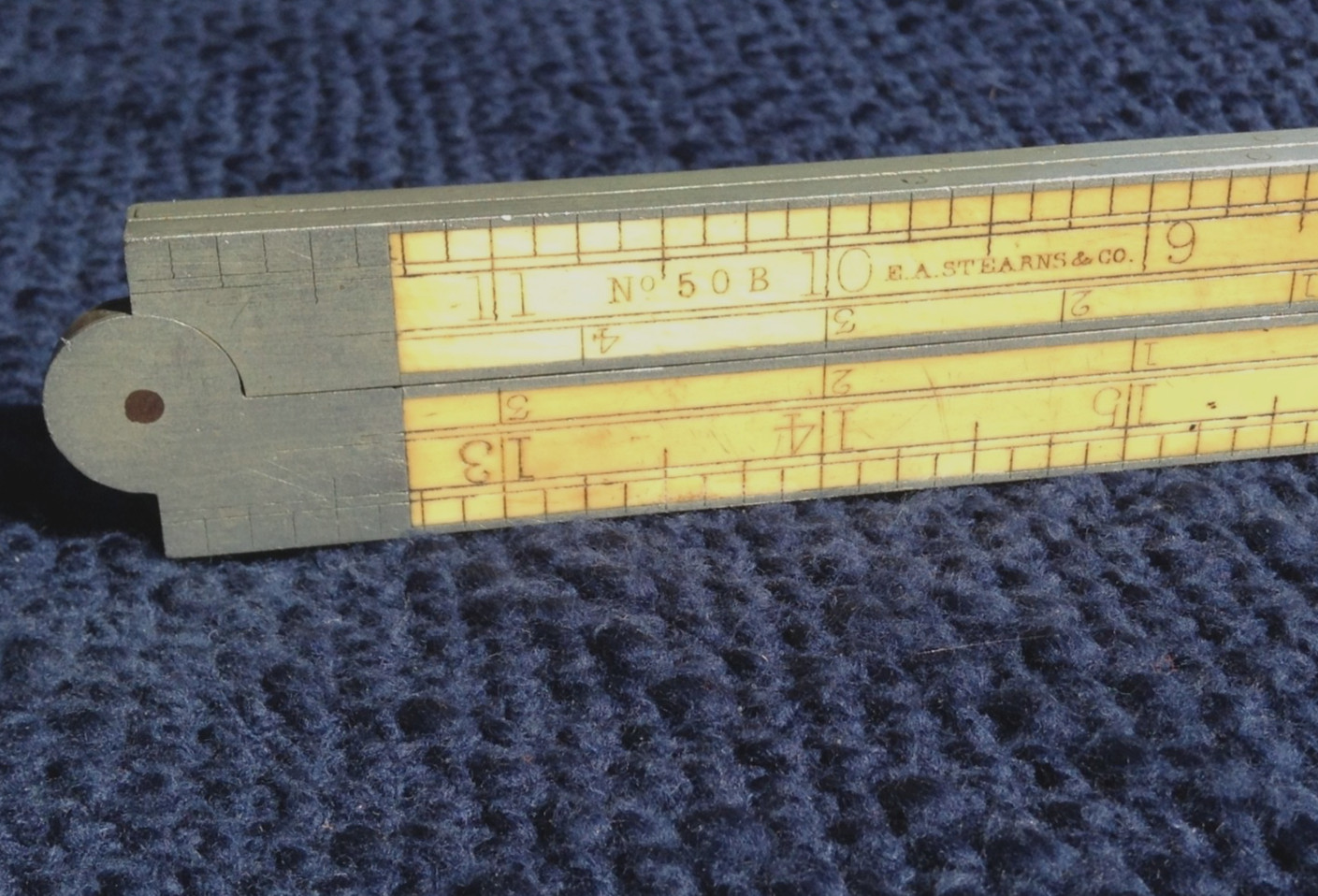 Antique E.A. Stearns & Co 4 Fold Ruler No. 50B 24″ Ivory German Silver RARE