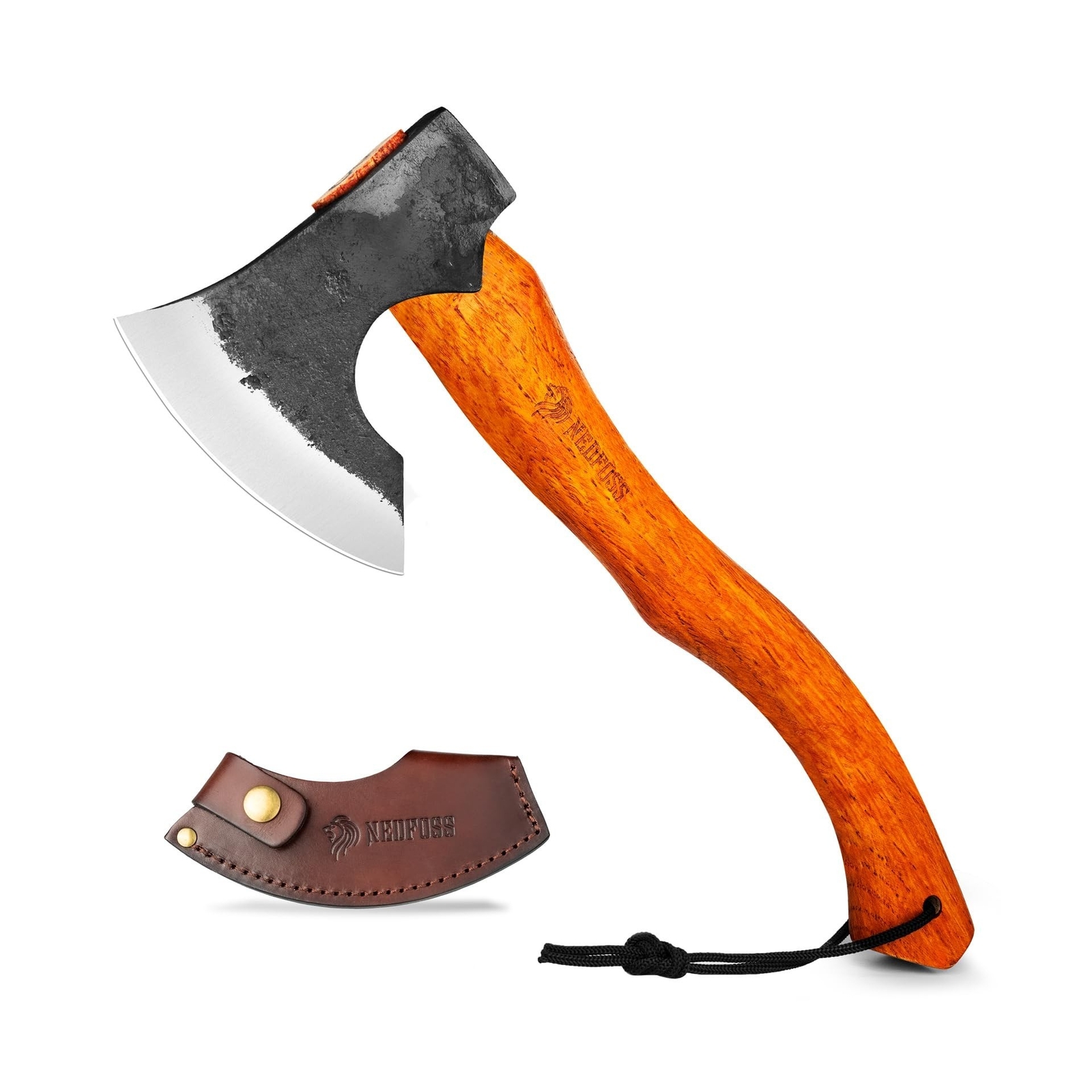 NEDFOSS Camping Hatchet Axe, 15.35″ Wooden Handle Bushcraft Axe with Sheath, …