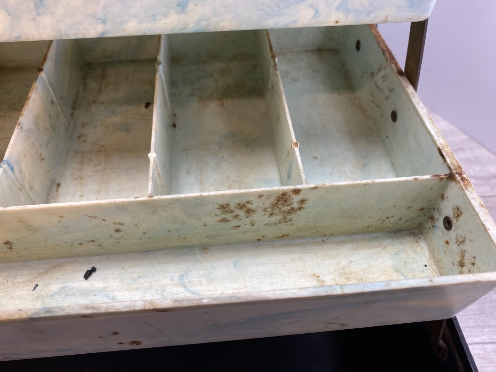Vintage plastic 2 tray Tool Box Tackle box with Handle Worcester T&S rochdale