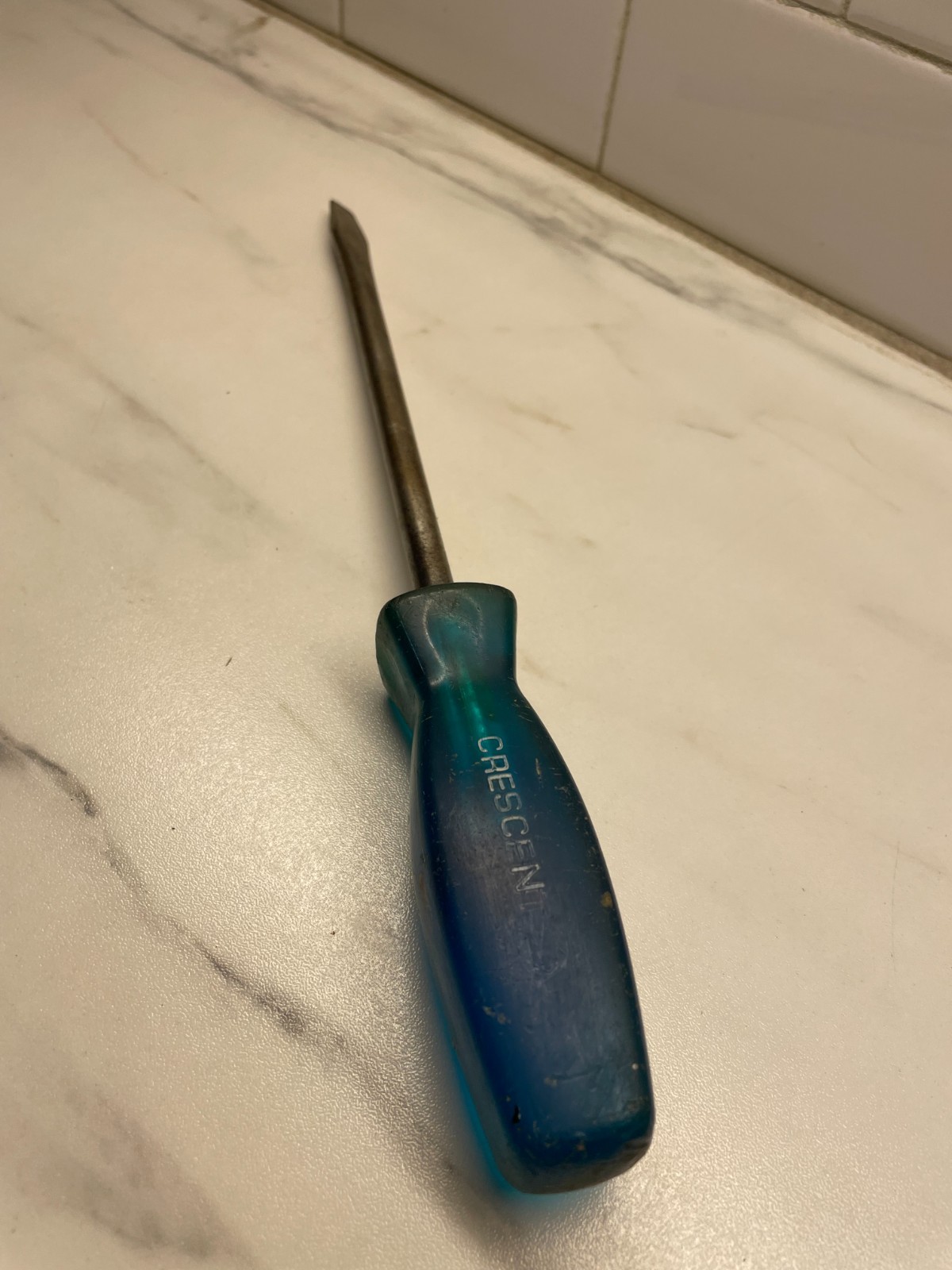 Vtg CRESCENT Blue Acetate Handle Flat Bit 12″ Screwdriver USA K-13C extra large