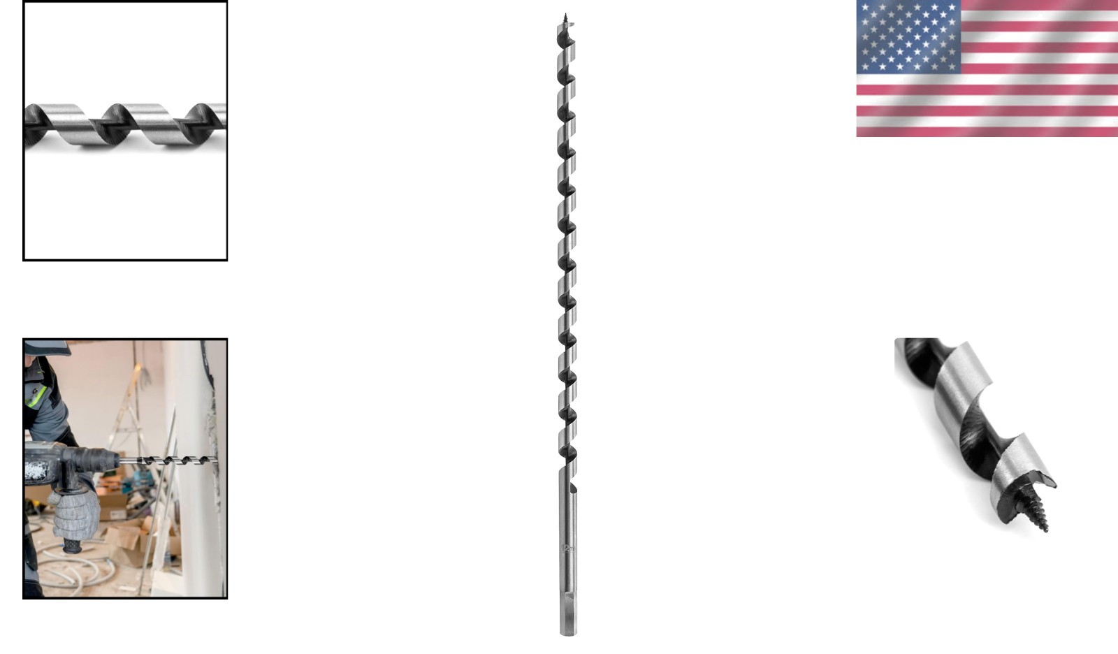 1/2″ x 16″ Auger Drill Bit, 3/8″ Hex Shank for Fast and Precise Wood Drilling