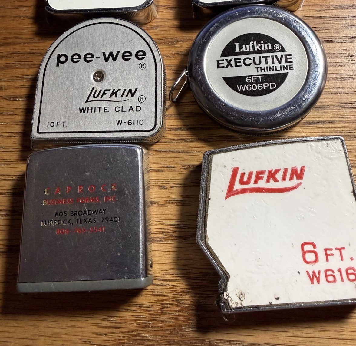 Vintage Original Advertising Tape Measures Lot of 7 Lufkin, Barlow, Zippo