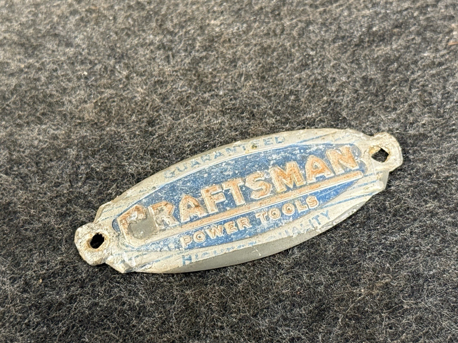 Vintage Craftsman Emblem Badge. 1937-1944 King Seeley Blue Logo. Power Tools.
