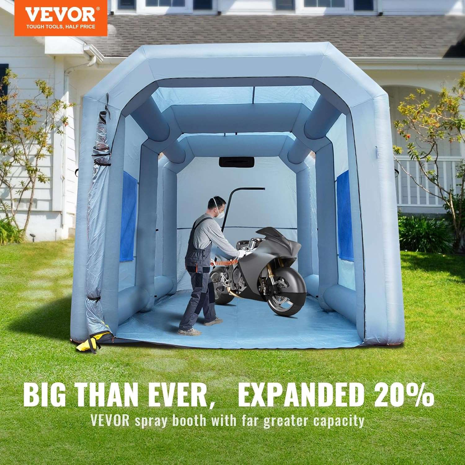 Inflatable Paint Booth, 13X10X9Ft Inflatable Spray Booth, 950W High Powerful Blo