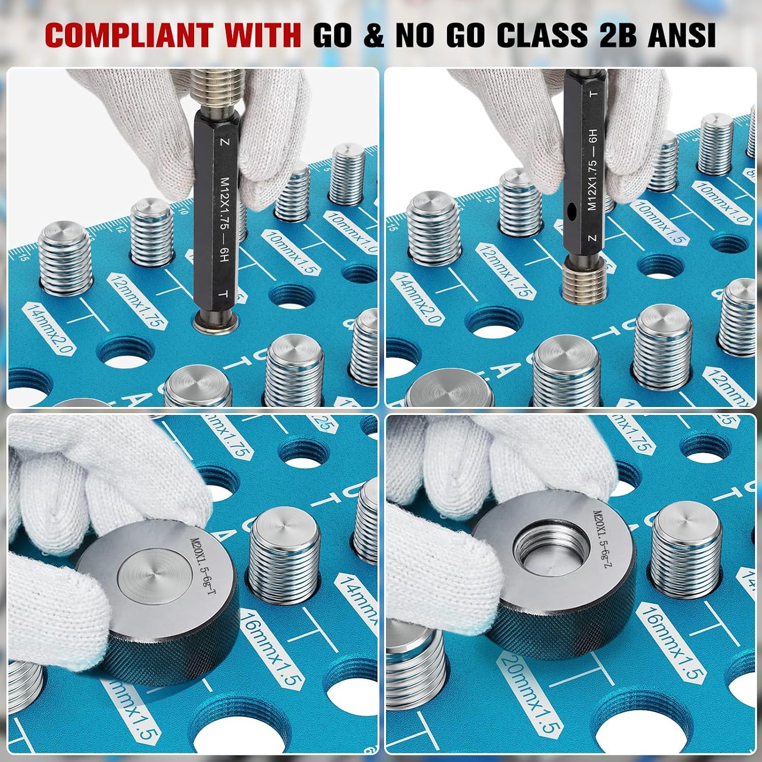 68 Nut & Bolt Thread Checker, Standard/Metric, 26+26 Bolt & 16 Drill Gauge