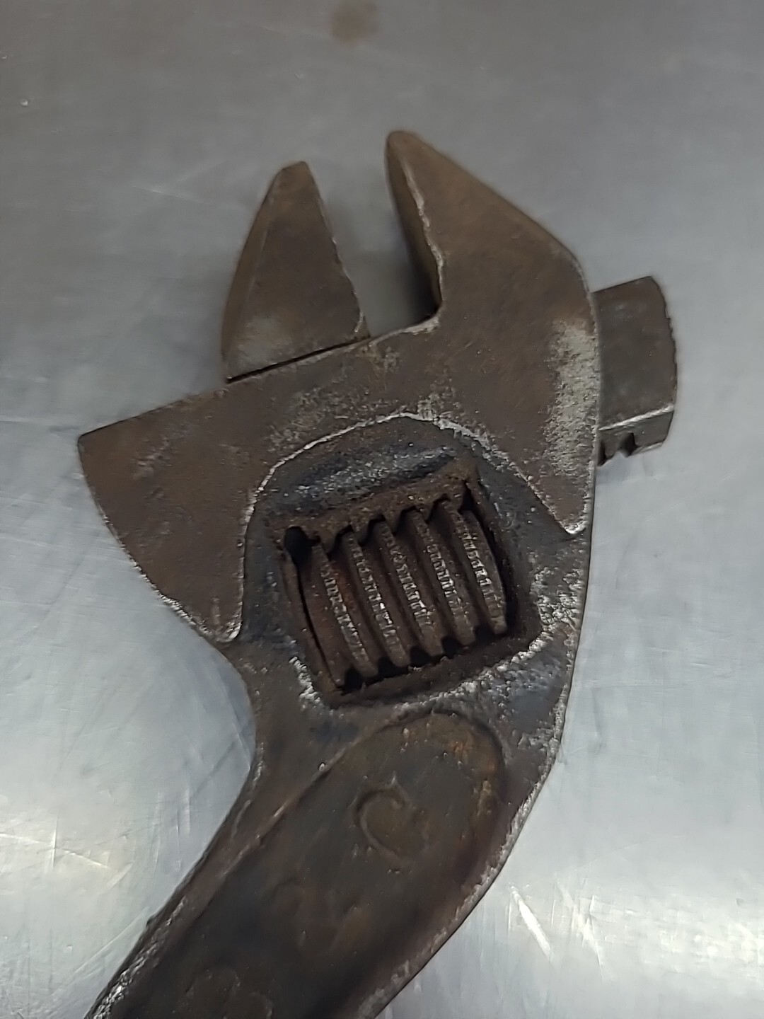 Antique B&C 8″ Inch S Curved Adjustable Wrench Bemis & Call Springfield Mass
