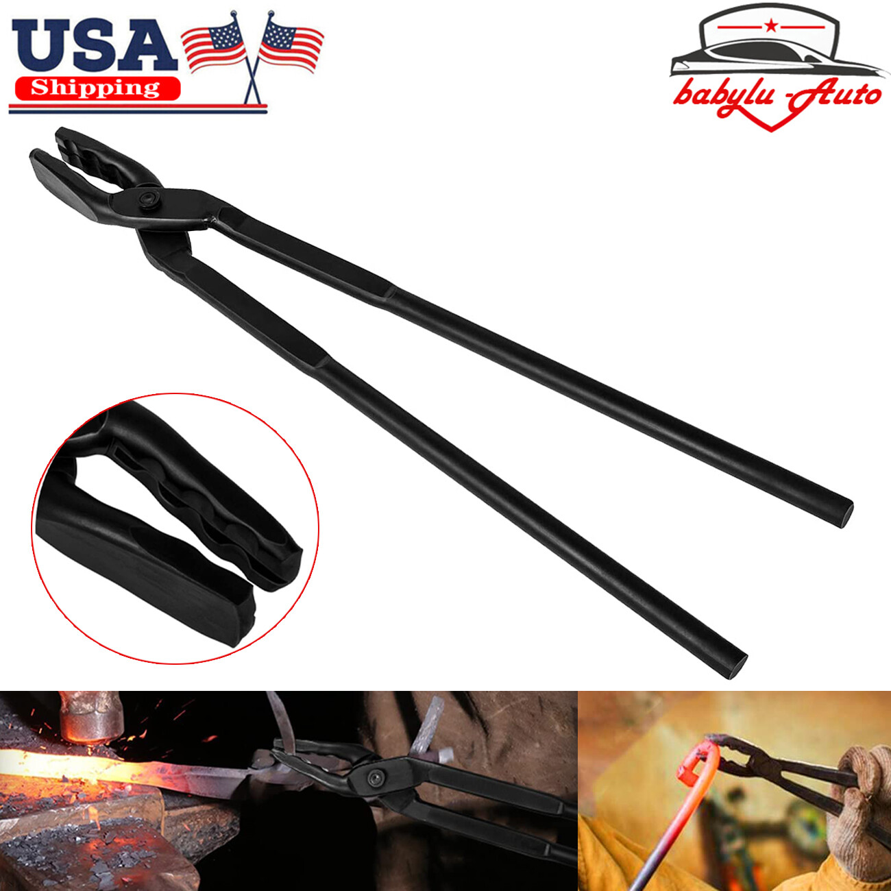 Blacksmith Wolf Jaw Tongs 16″ for Beginner & Bladesmith & Craftsmen Knife Making