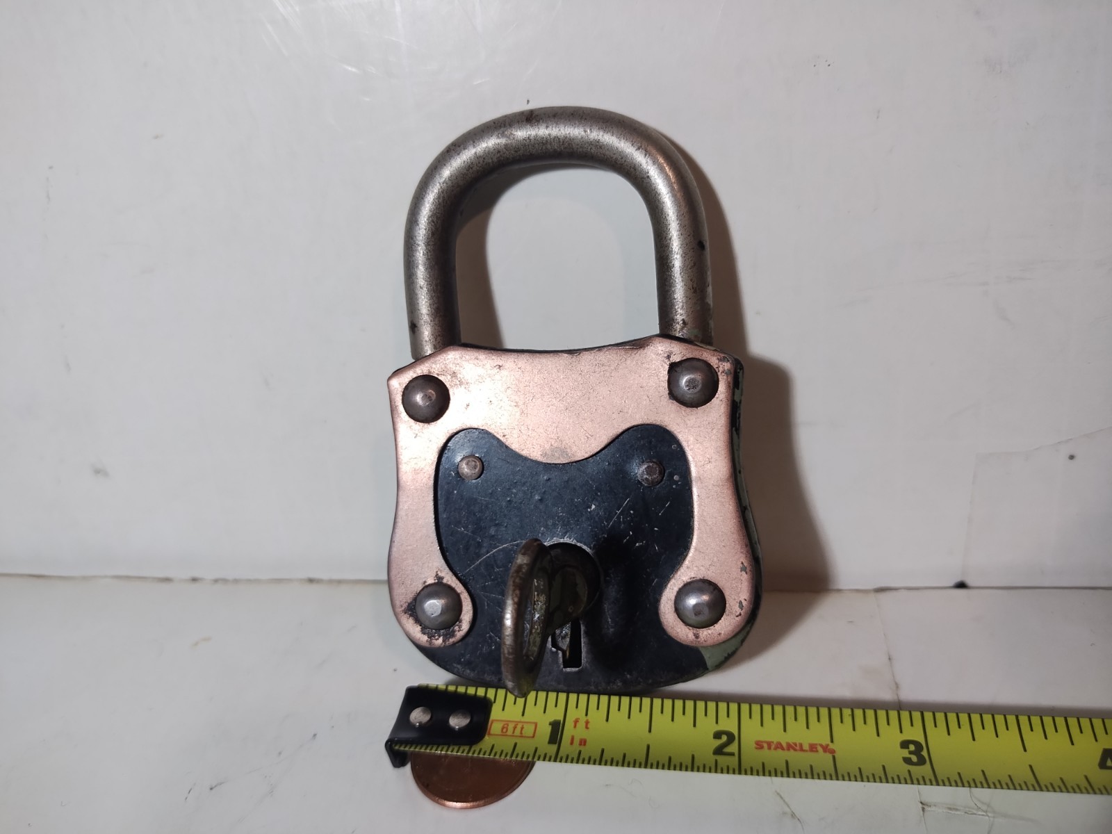 Unknown Antique Padlock w Hollow Barrel Key Works