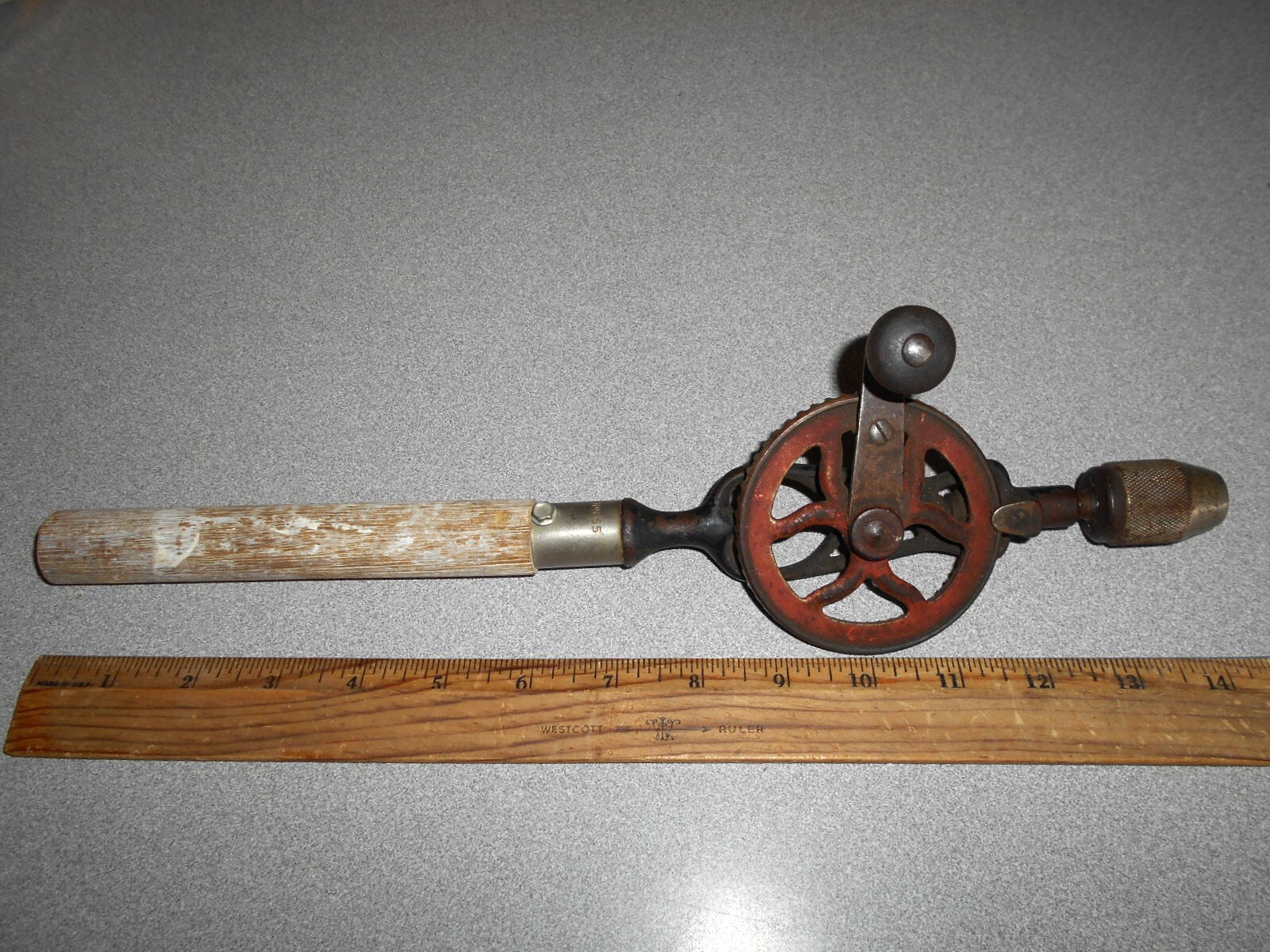 Hand crank drill antique vintage Goodell Pratt Company pre owned READ