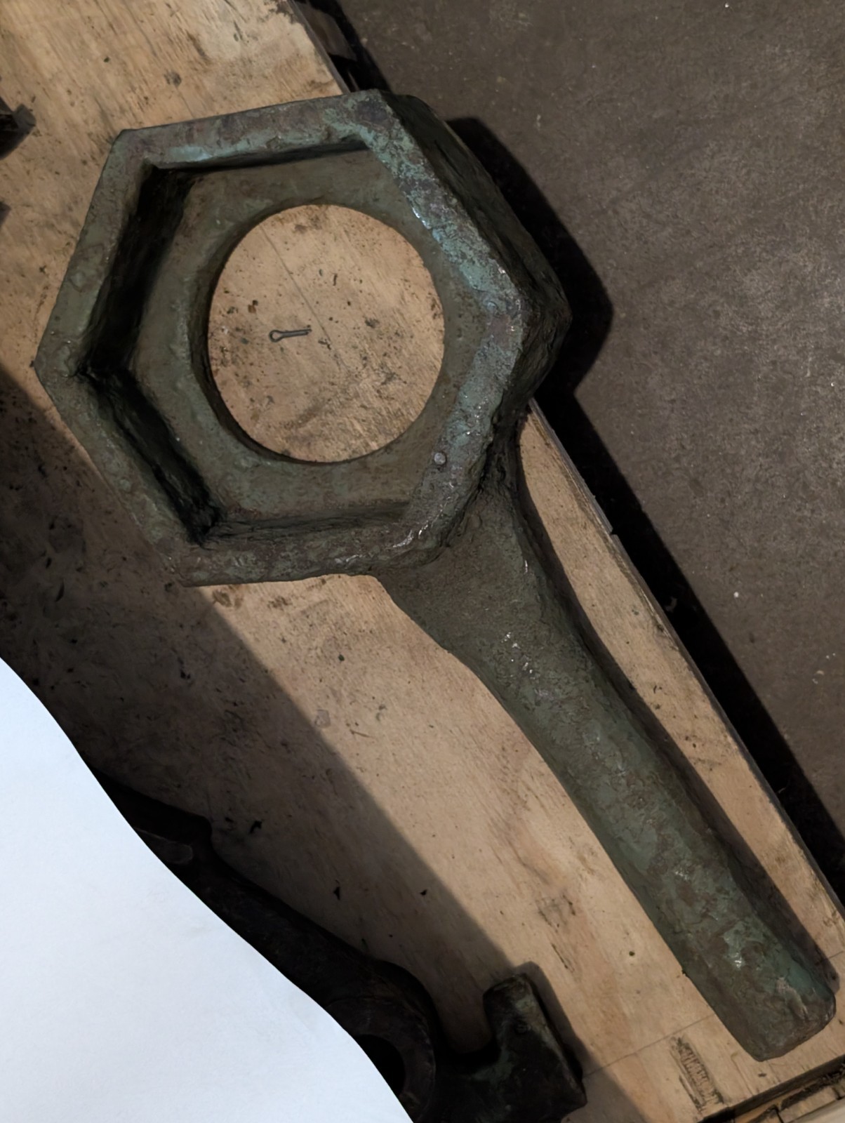 Heavy-Duty Vintage Box-End Wrench, Possibly for Fire Hydrant or Machinery, 6-5/8