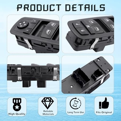 Master Power Window Switch, Driver Side 3 + 0 Pins, Replacement for 4602535AC