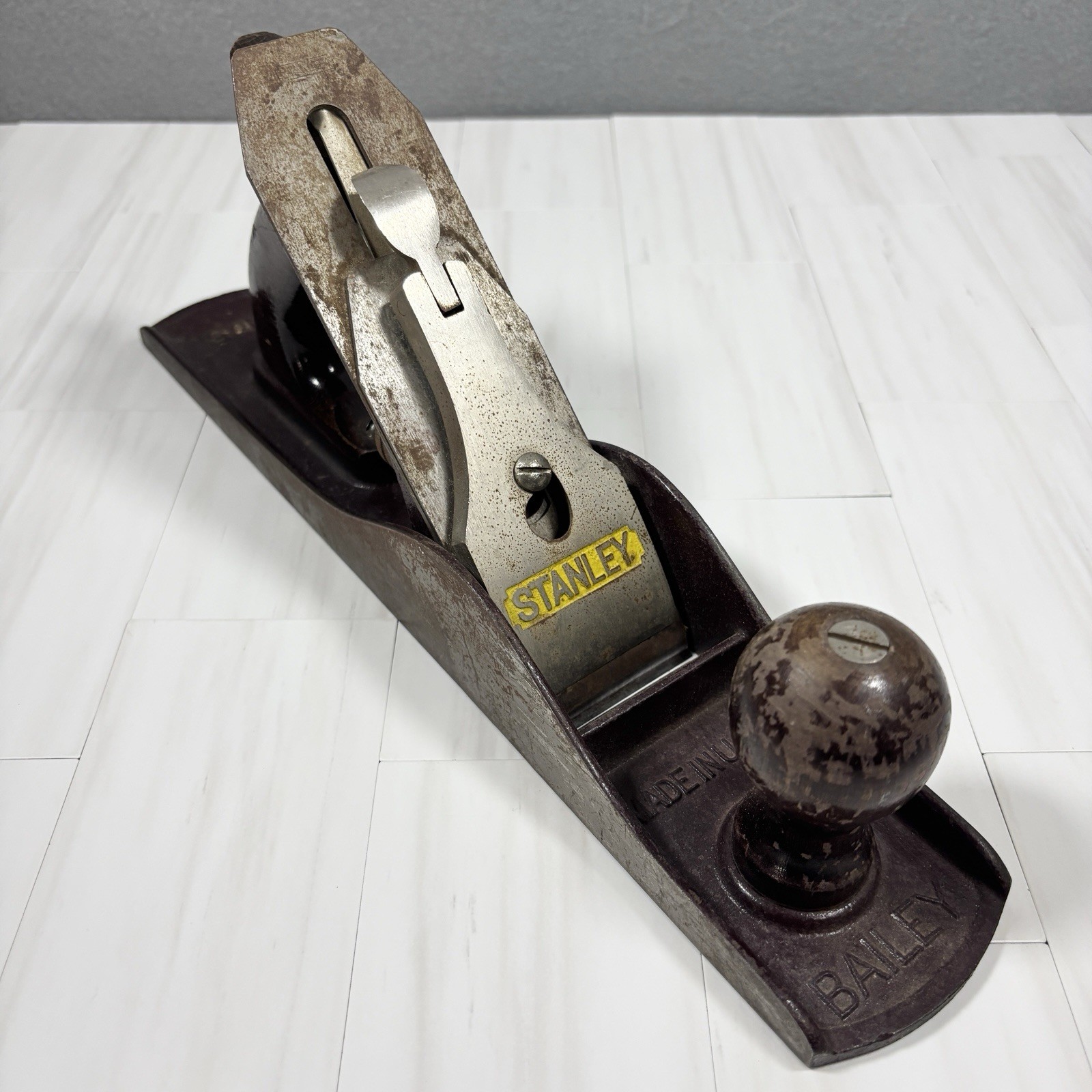 Vintage Stanley Bailey No. 5 Corrugated Bottom 14″ Jack Wood Planer WW2 Era USA