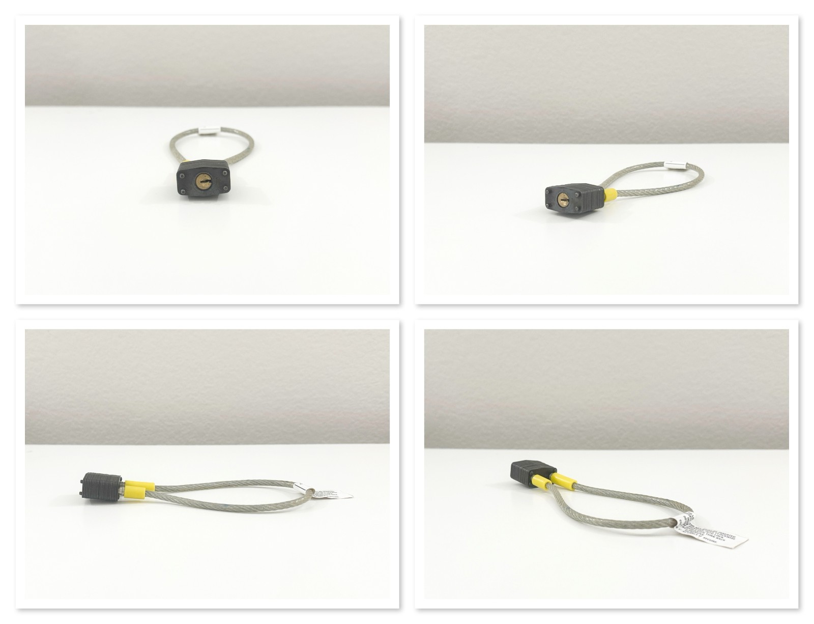 Plain Clear Rubber Line Steel Wire Padlock and Key Set Silver