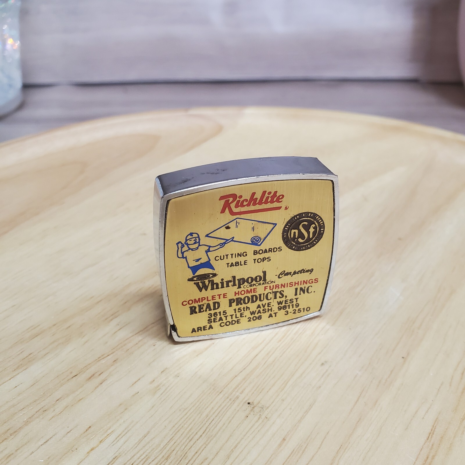 VINTAGE RICHLITE WHIRLPOOL TAPE MEASURE BARLOW
