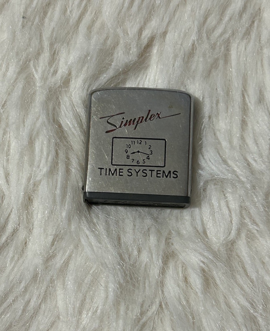 Zippo Tape Ruler with Simplex Time Systems Advertisement