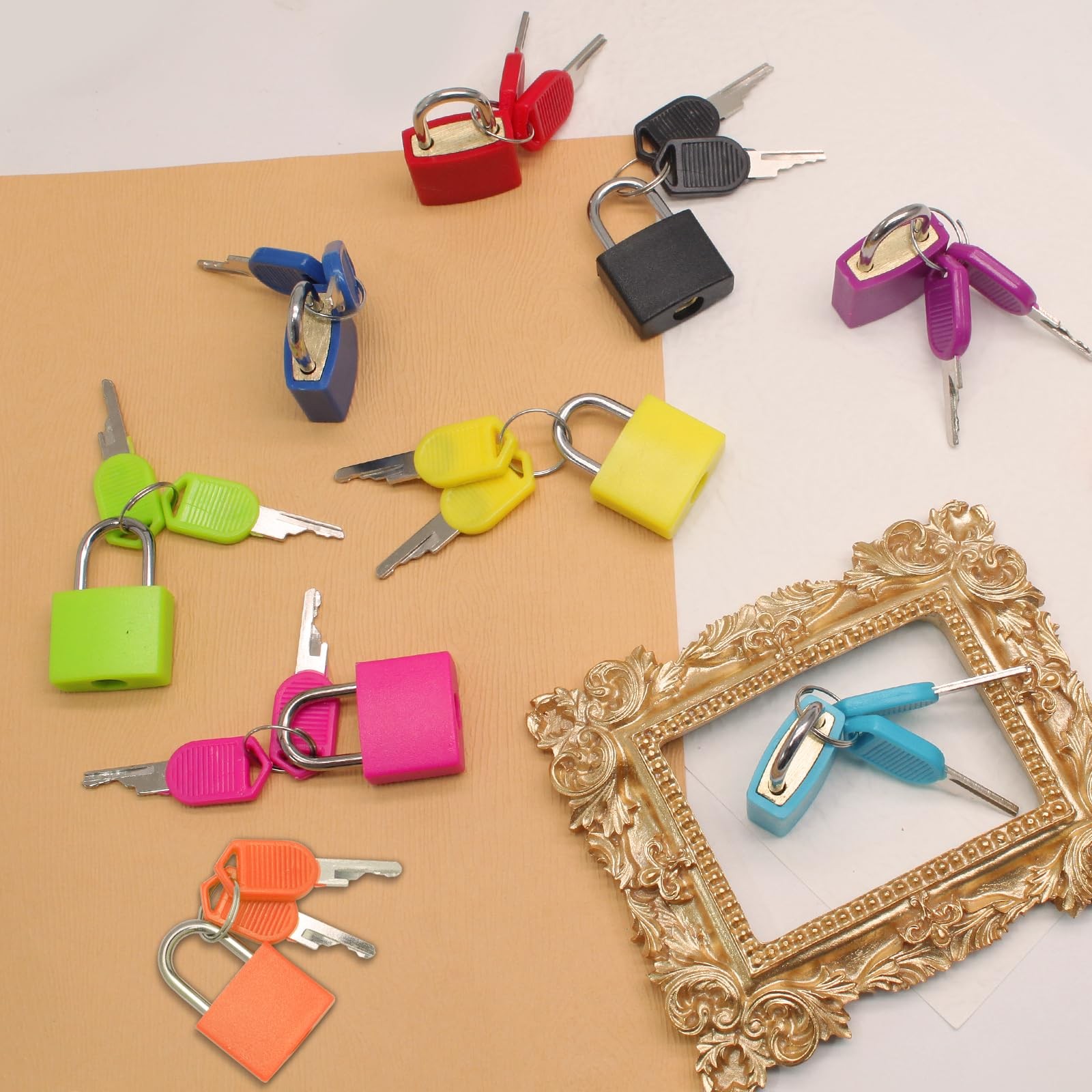 10 Pack Suitcase Locks with Keys, Multicolor Padlocks, for Boxes