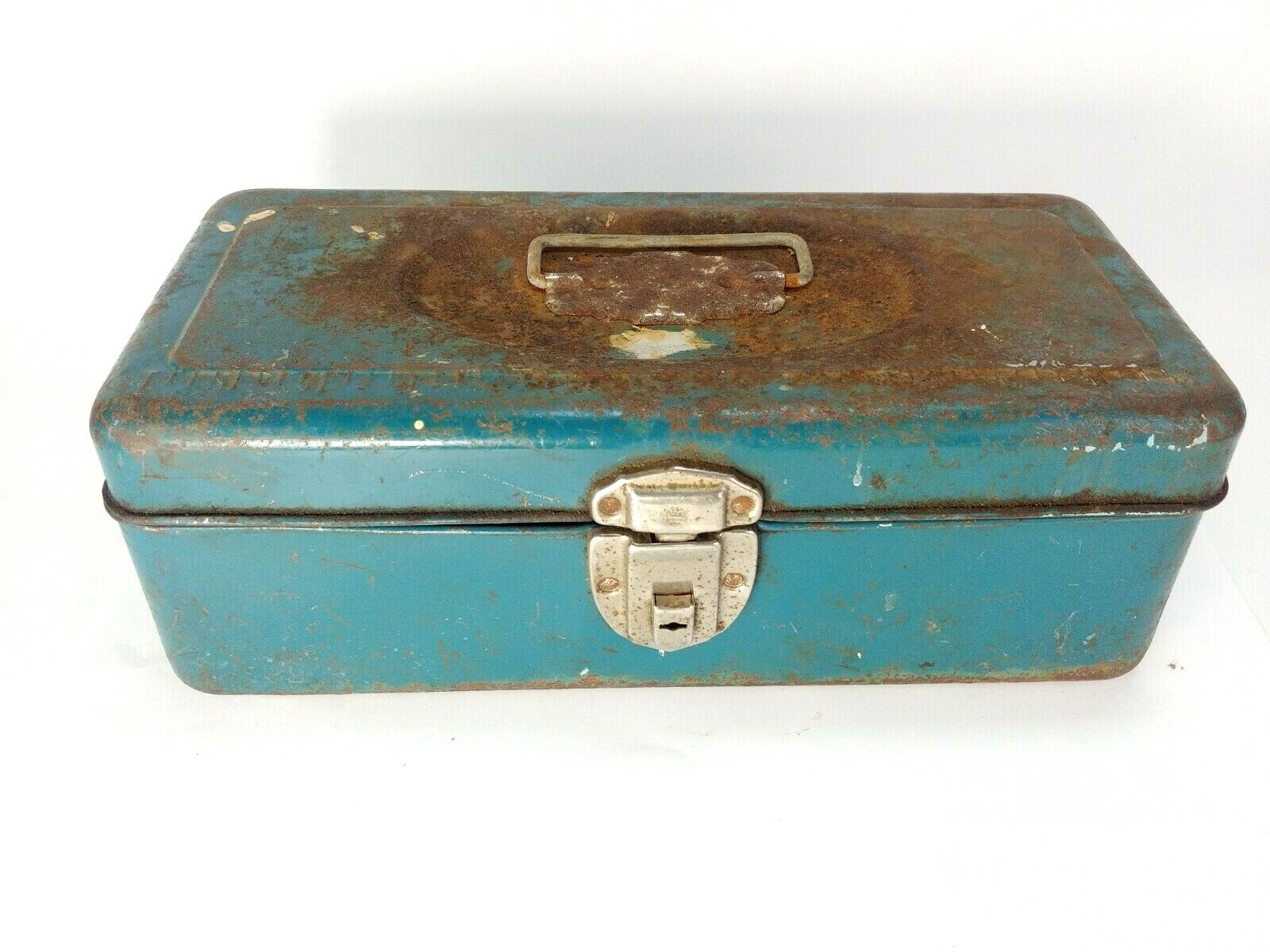 Union Steel Tackle Tool Box Vintage Green Metal Utility