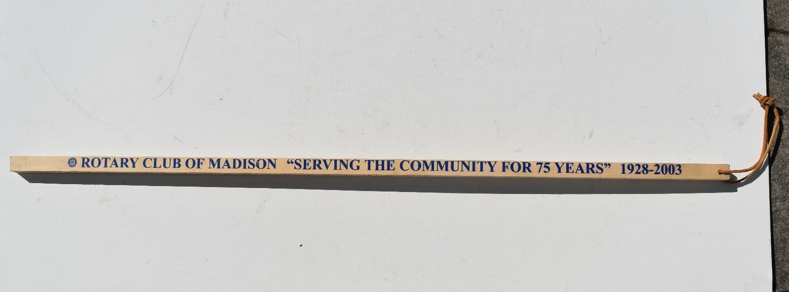 1928-2003 ROTARY CLUB OF MADISON CONNECTICUT WOODEN MEASURING STICK/RULER