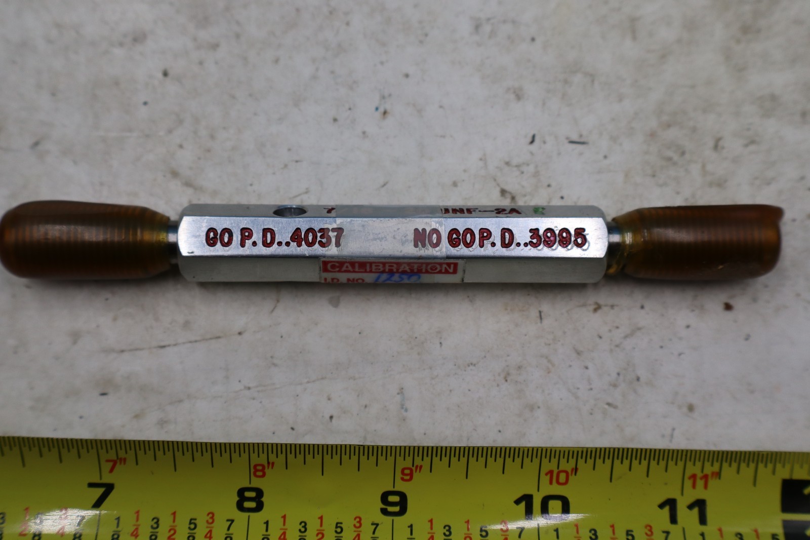 7/16 – 20 UNF-2A thread plug gage SET PLUG Go .4037 NOGO .3995