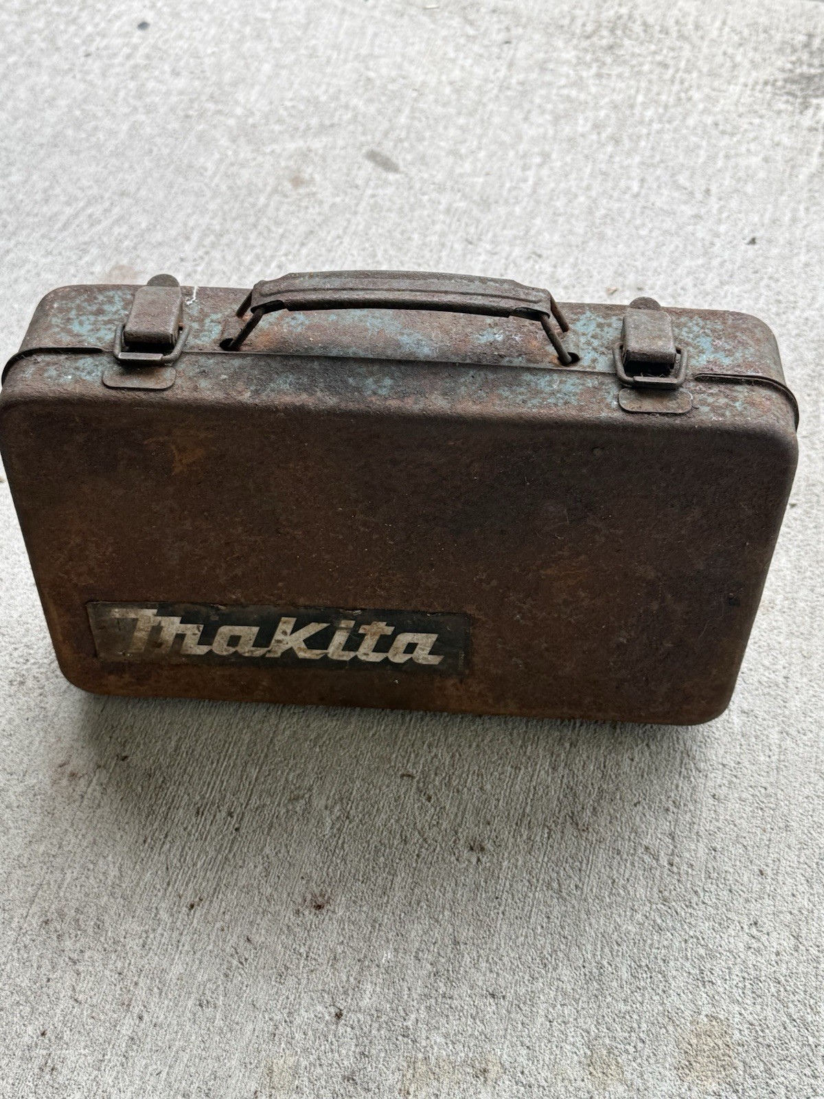Vintage Makita Metal Tool Box Case Industrial Storage Steel Rust Patina
