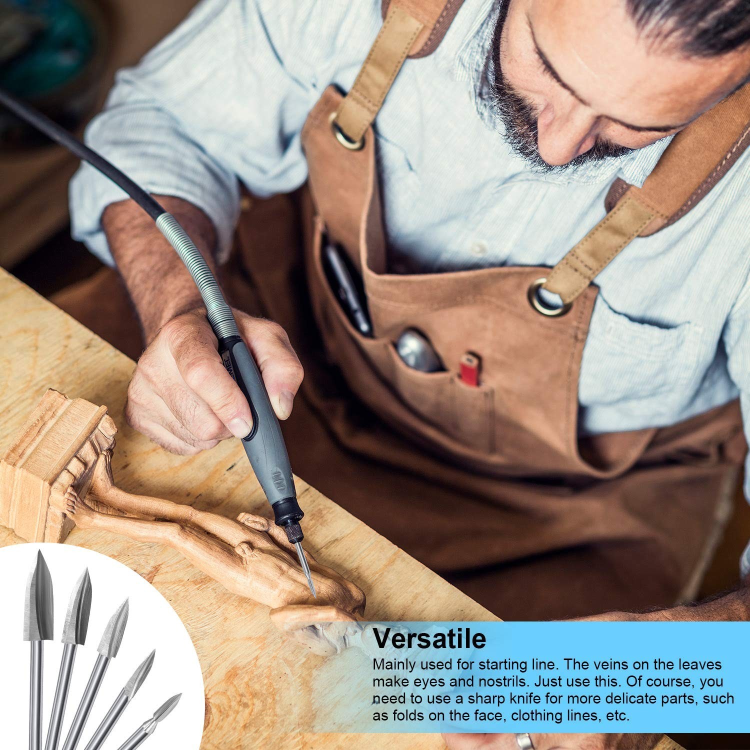 10 Pcs Wood Carving Drill Bits Wood Engraving Tools for DIY Woodworking