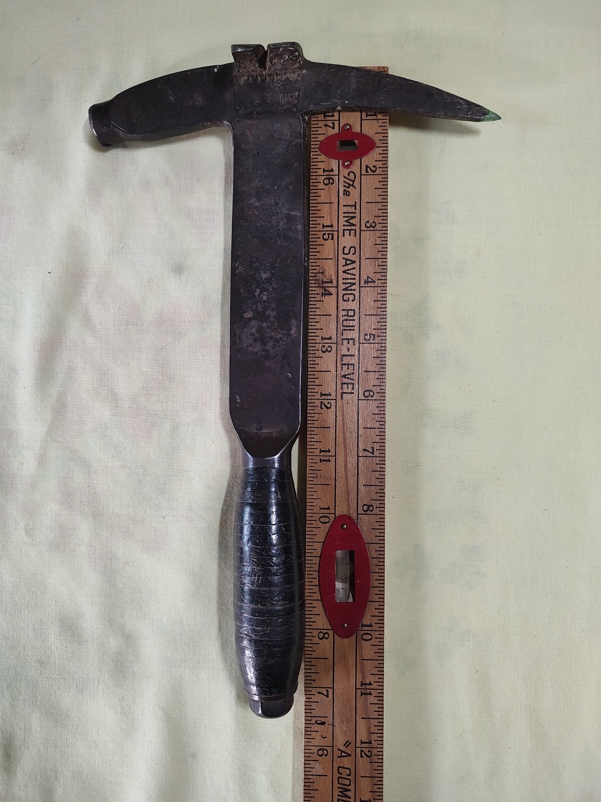 Vintage Slate Roofing Slater’s Hammer J. Stortz 11″ Germany Stacked Leather