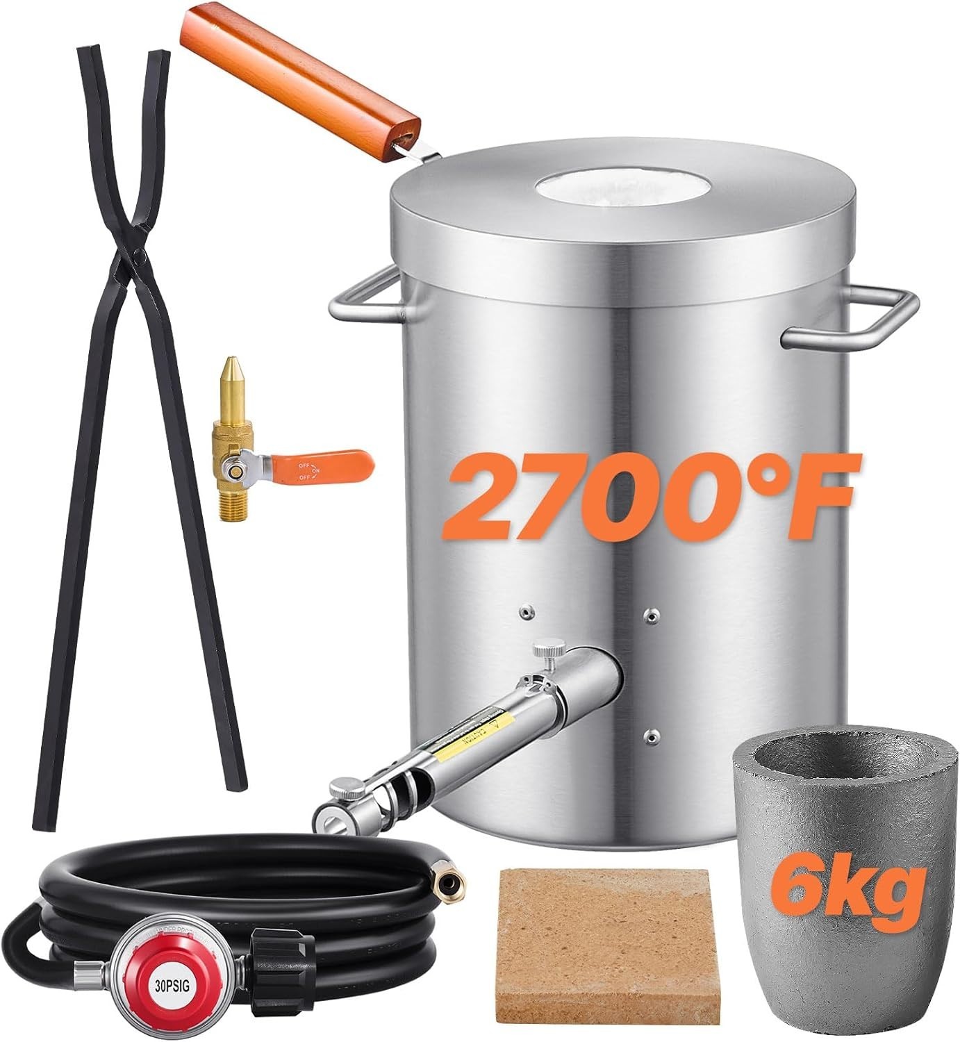 6KG Propane Melting Furnace Kit – Stainless Steel Forge for Metal Casting Art
