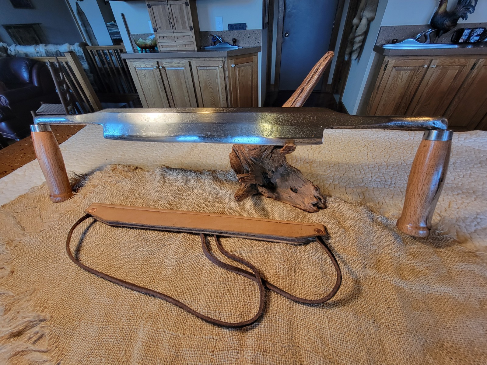 Vintage Antique WHITE 1837 Draw Knife 14″ New Barnwood Handles