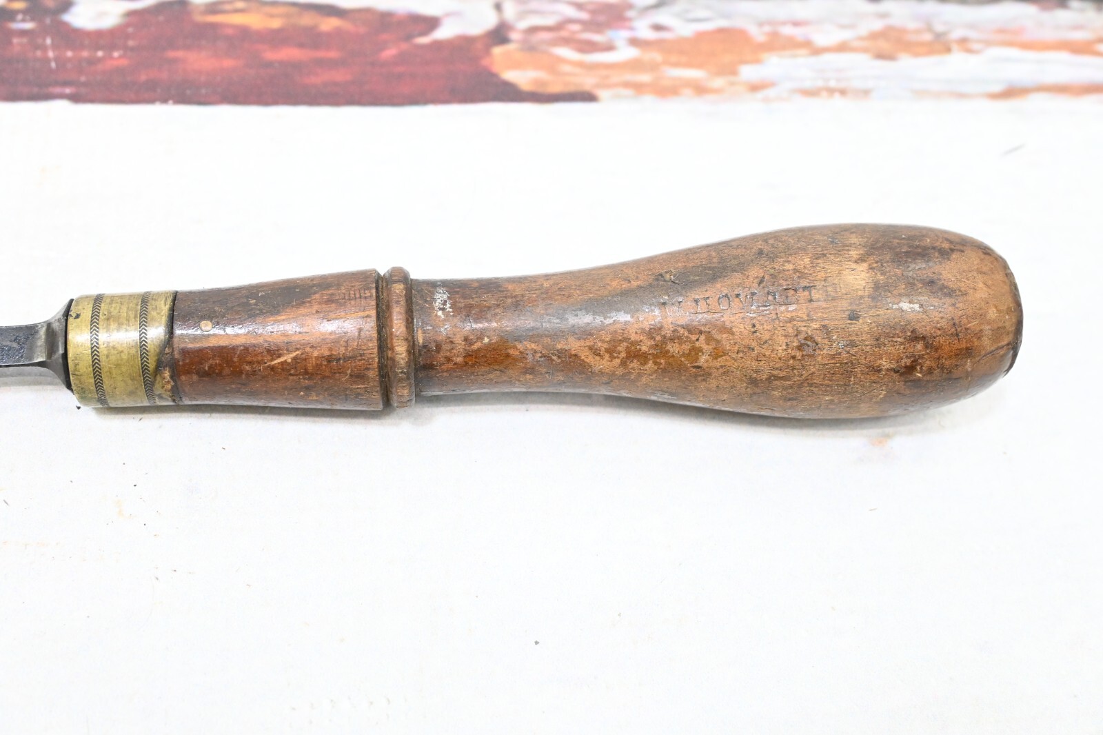 Antq/Vntg 11.75″ L. & I. J. White Wood Carving Tool Gouge Chisel 5/8″Cutting Edg