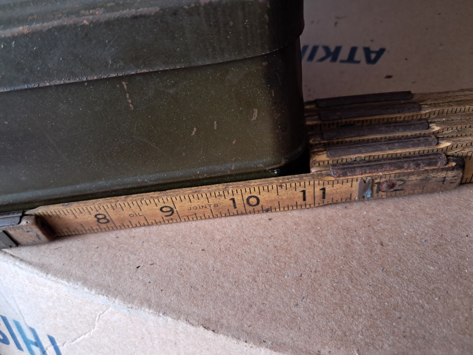 Vintage Climax Metal Tackle Tool Box Push Button Green Hamilton Metal Products
