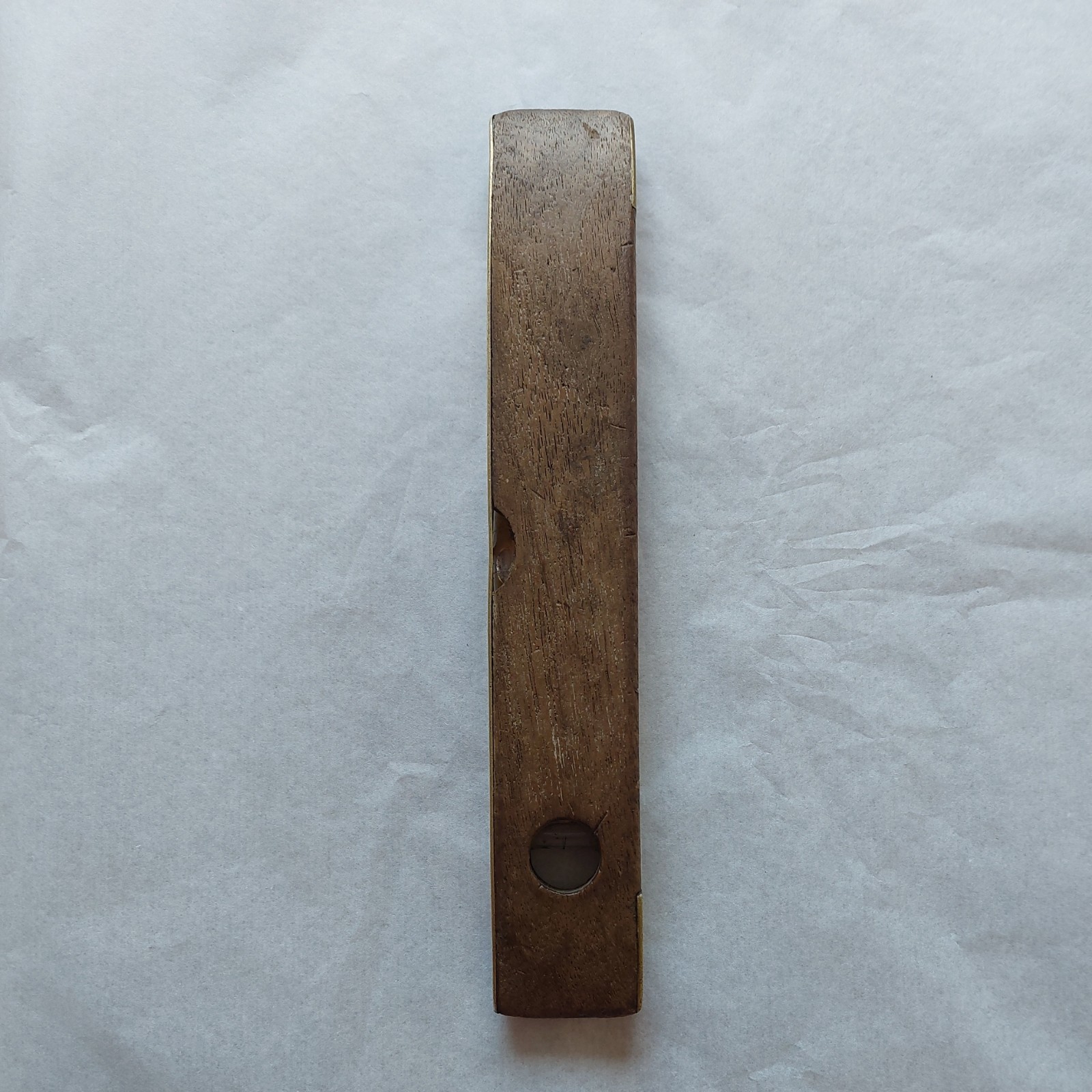 Antique Brass & Hardwood Torpedo Spirit Level 9″ “Warranted Correct” c.1890–1915