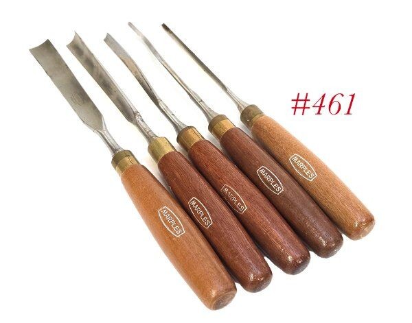 fine shape 5 pc MARPLES CARVING WOODWORKING CHISEL TOOL lot set