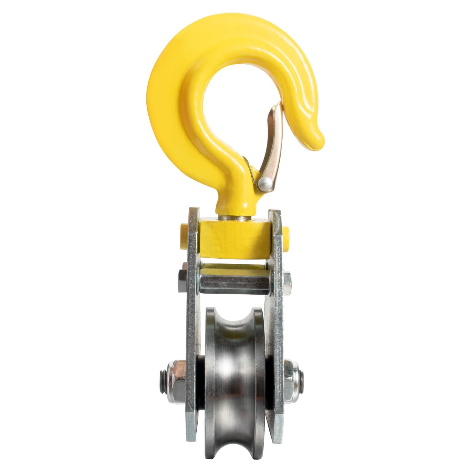 1Ton Pulley Hook Heavy Duty Pulley Lifting Block Hoist with Hook for 5/8″ Wir…