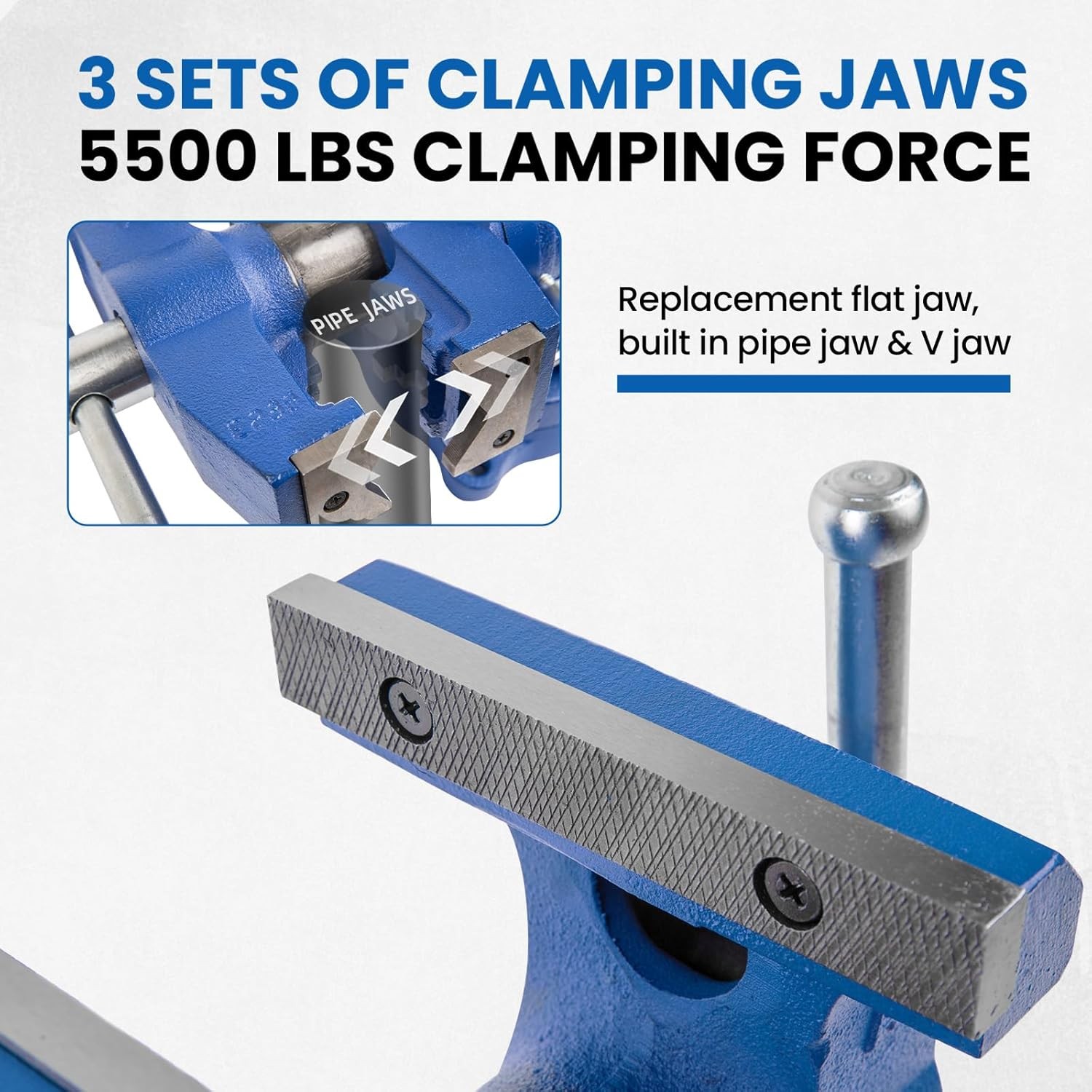 Forward DT08125A 5 Inch Heavy Duty Bench Vise 360 Swivel